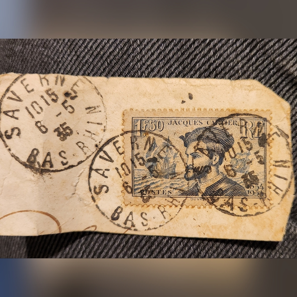 Original - Used 1934 FRANCE Jacques Cartier Stamp
